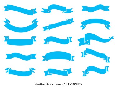 Banners and ribbons set isolated on white background. Collection of trendy banners and ribbons for web site, tag, label, sticker, and badge. Creative art concept, vector illustration