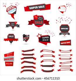Banners and ribbons set. Vector stock.