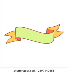 Banners ribbons vector editable line drawing. Modern simple ribbons and label collection. Decorative red ribbon banners isolated on white