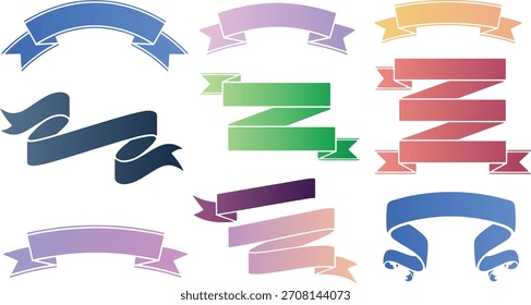 Banners ribbons vector element graphic illustration and design set.