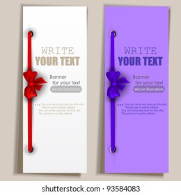 Banners with ribbons. Vector set