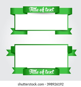 Banners with a ribbons for your text. Package.