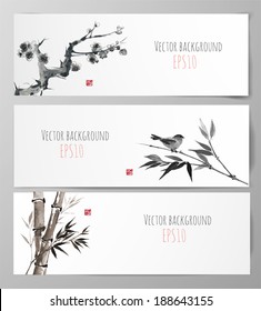 鳥 水墨画 のイラスト素材 画像 ベクター画像 Shutterstock