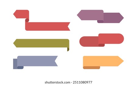 Banners for sale in form of paper or silk ribbons, isolated set of tapes or straps for special offers or new collection. Vector realistic badges and labels for message or announcement banners