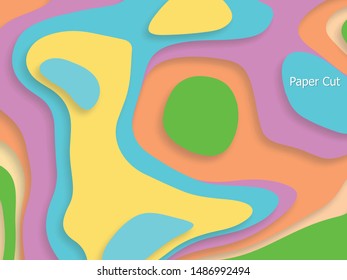 banners set with 3D abstract background and paper cut shapes. Vector design layout for business presentations, flyers, posters and invitations. Colorful carving art