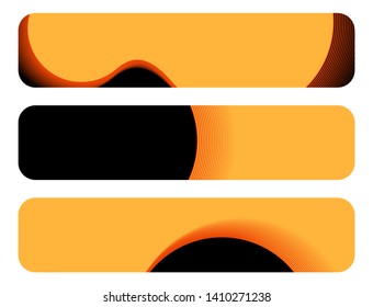 banners set with abstract curves pattern in fire tones