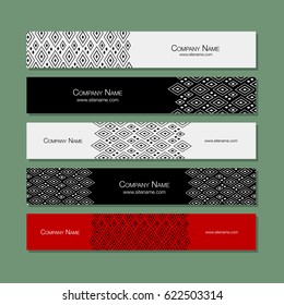Banners set, abstract geometric design. Vector illustration