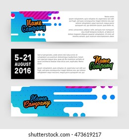 Banners set, Abstract Liquid Bubbles Shapes for Background. Vector Illustration. Circles Pattern for Business Presentations, Application Cover or Web Site Design.