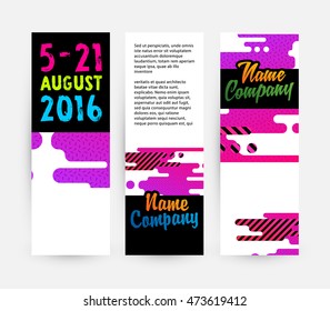 Banners set, Abstract Liquid Bubbles Shapes for Background. Vector Illustration. Circles Pattern for Business Presentations, Application Cover or Web Site Design.