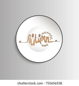 Banners set with autumn lettering in vector