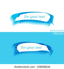 banners set of brushes on white and blue background for design