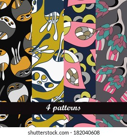 Banners set  for business cards, labels, tags. Unique design and interesting solutions. Hand drawn illustration and place for your text.A set of modern vector web banners with varicolored background.