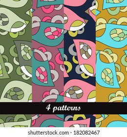 Banners set  for business cards, labels, tags. Unique design and interesting solutions. Hand drawn illustration and place for your text.A set of modern vector web banners with varicolored background.