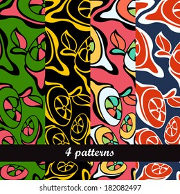 Banners set  for business cards, labels, tags. Unique design and interesting solutions. Hand drawn illustration and place for your text.A set of modern vector web banners with varicolored background.