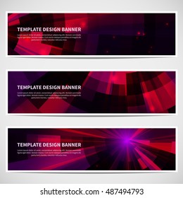 Banners set for business modern background design.Abstract cyberspace.Vector illustration