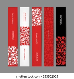 Banners set, floral design. Vector illustration