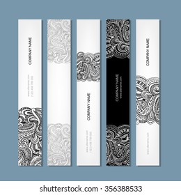 Banners set, floral design. Vector illustration
