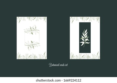 Banners set with floral patterns on white. Vector illustration. Flyer layout templates for wedding cards, save the date, business brochure design. 