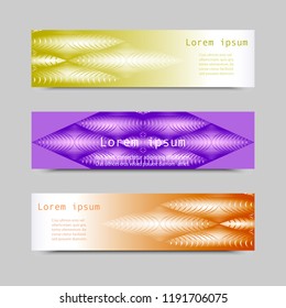 Banners Set Geometric Design Template, Futuristic With Colorful Diamond Shap Backgrounds. Abstract Vector Illustration.