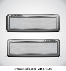 Banners set of metal texture