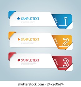 Banners set number modern design vector. 