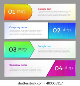 Banners set number modern design vector. Banners template. Graphic or website layout