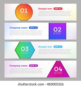Banners set number modern design vector. Banners template. Graphic or website layout