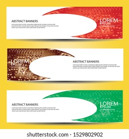 banners set, science backgrounds, microchip and electronics circuit backgrounds. Conceptual vector design templates. Modern abstract banner design, business design and website templates.