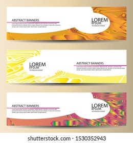 banners set, science backgrounds, microchip and electronics circuit backgrounds. Conceptual vector design templates. Modern abstract banner design, business design and website templates.