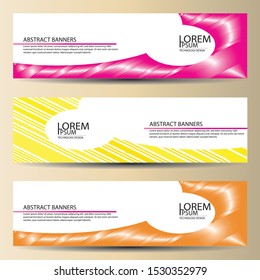 banners set, science backgrounds, microchip and electronics circuit backgrounds. Conceptual vector design templates. Modern abstract banner design, business design and website templates.