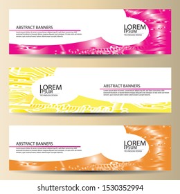 banners set, science backgrounds, microchip and electronics circuit backgrounds. Conceptual vector design templates. Modern abstract banner design, business design and website templates.