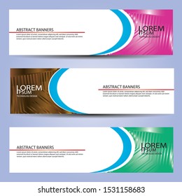 banners set, science backgrounds, microchip and electronics circuit backgrounds. Conceptual vector design templates. Modern abstract banner design, business design and website templates.