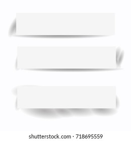 Banners shadow Template. White isolated blank paper
