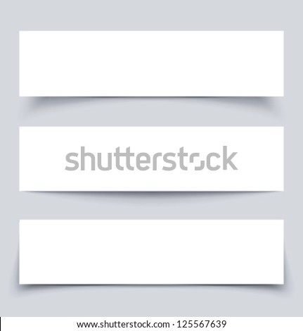  Banners with shadows, material design vector illustration