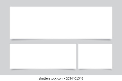 Banner mit Schatten, realistische Vektorgrafik von Papierstreifen für Website-Header und Banner