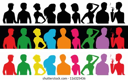 Banners with silhouettes