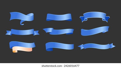 Banners and silk banners. Blue banner ribbon