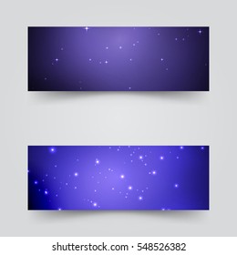 Banners with the starry sky. 