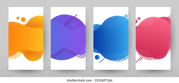 Banners template design with abstract liquid color. Flash sale special offer set - Vector