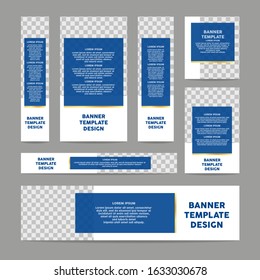 Banners template pack, different sizes for web page, for advertisement. Vector illustration.