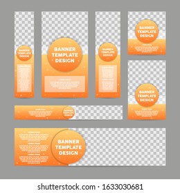 Banners template pack, different sizes for web page, for advertisement. Vector illustration.