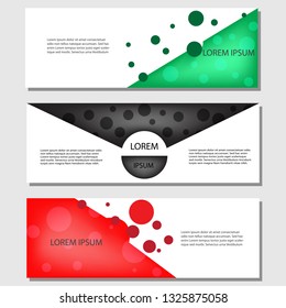 Banners template set vector. modern shape with dot circle