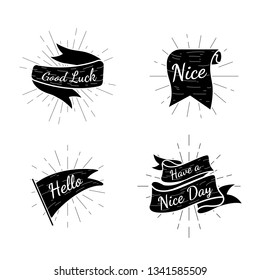 Banners with texts vector set