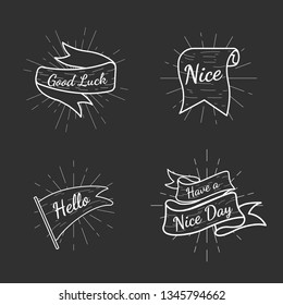 Banners with texts vector set