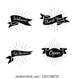 Banners with texts vector set