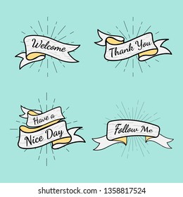 Banners with texts vector set