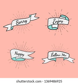 Banners with texts vector set
