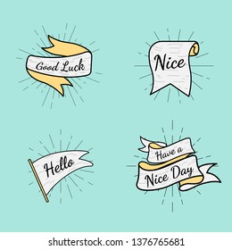 Banners with texts vector set