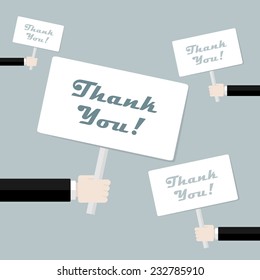 Banners with Thank you message vector illustration