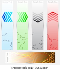 banners up,down,left,right web design vectors